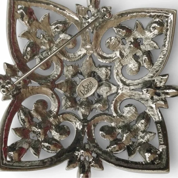 Vtg JOAN RIVERS Maltese Cross Brooch Rich Blues & AB Rhinestones Signed Thailand - Picture 11 of 14